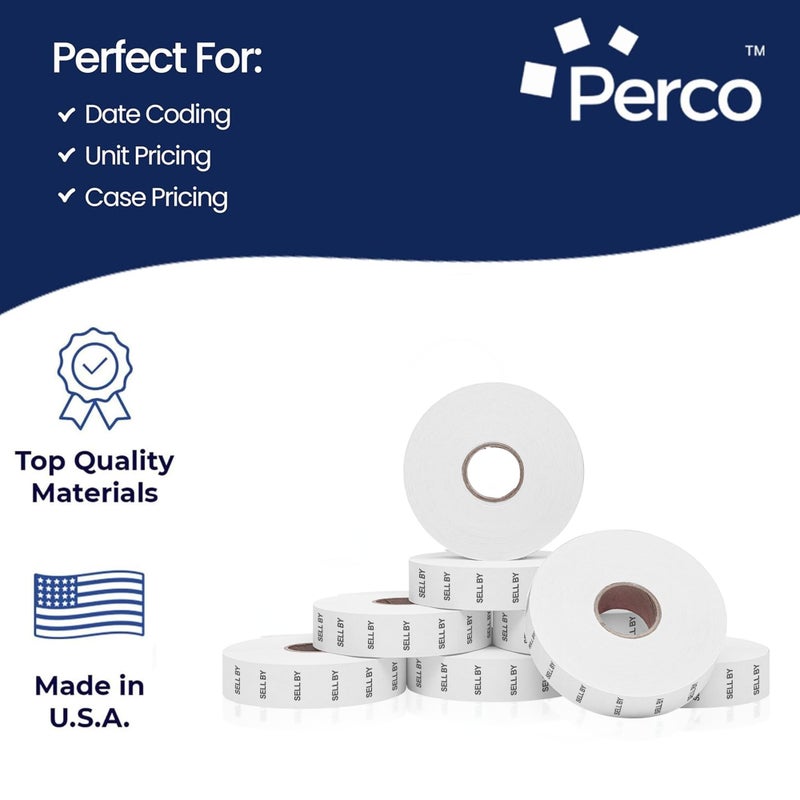 Perco Sell by Labels for Monarch 1136 Price Gun - 8 Rolls, 14,000 Marking Labels - Image 4